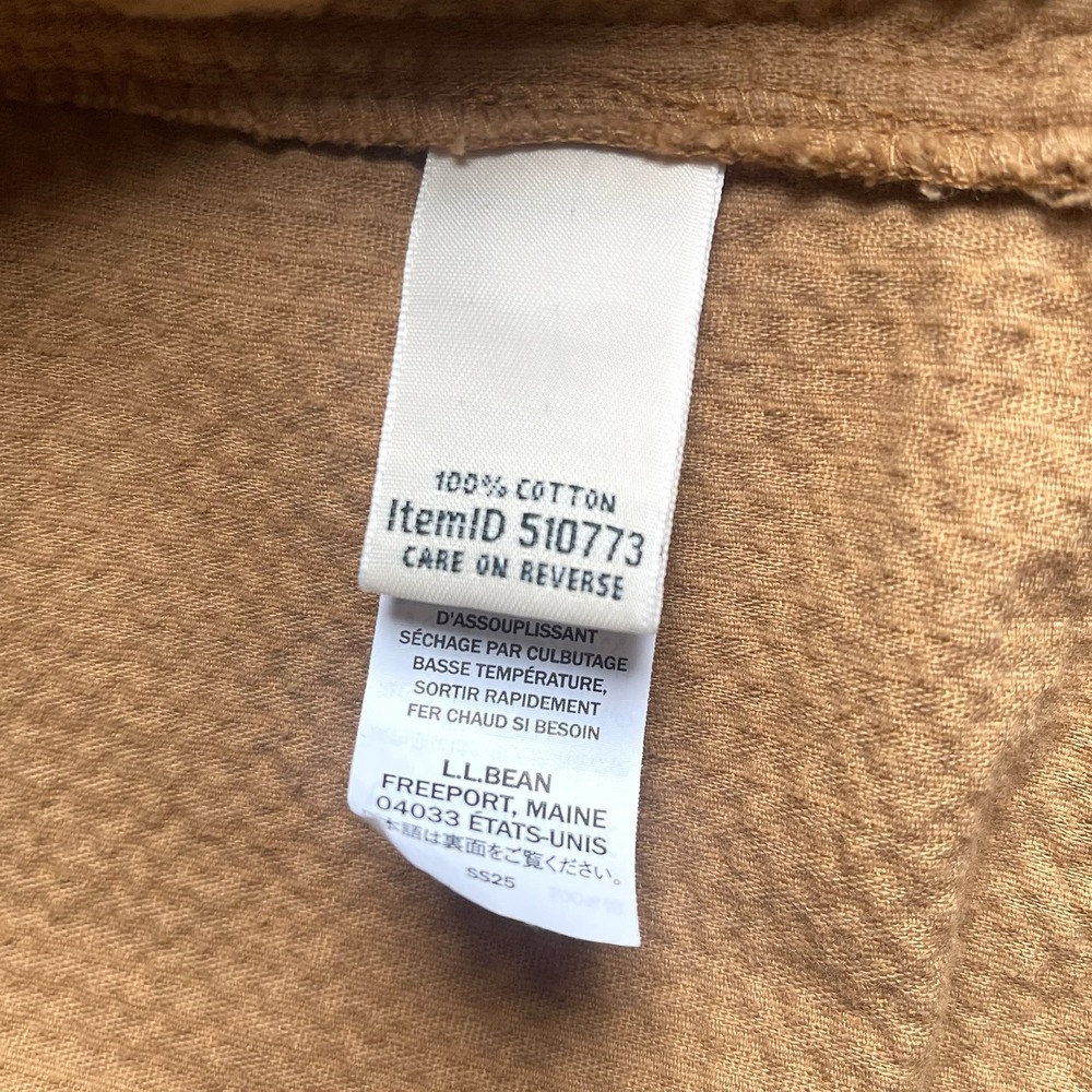 LL Bean Shirt Jacket Womens Large Brown Comfort Corduroy Relaxed Fit Button Up - Picture 5 of 7